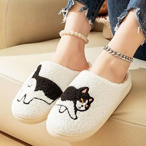 Halloween Pumpkin Slippers For Women Men Cat Slippers Comfy Soft Plush Memory Foam Home Lantern Shoes 41-42 in Saudi Arabia