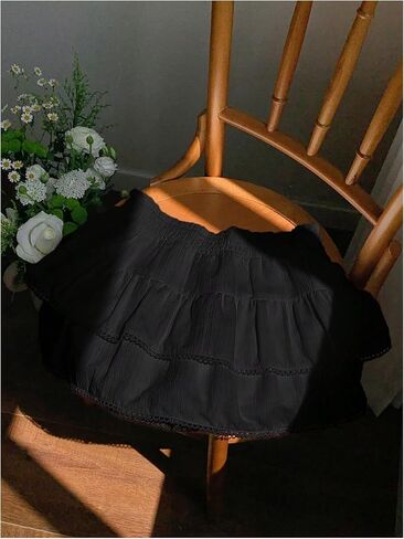 Verdusa Women's Summer Textured Tiered Layered Mini Skirts Flowy Fairycore Ruffle Short Skirt in Saudi Arabia