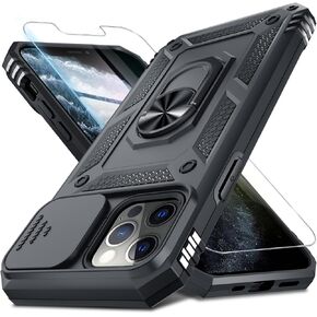 Janmitta for iPhone 16E Case مدمجة في غطاء عدسة الكاميرا الشريحة+واقي الشاشة ، وغطاء الهاتف الثقيل للهاتف الكامل للجسم مع حامل حلقة الإصبع Kickstand ، 2025 Purple in Kuwait