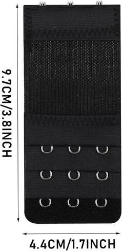 4 Packs Women's Bra Extenders 3 Hooks Bra Strap Extender Soft Lady's Bra-Extensions 3 Hook (Black) in Saudi Arabia