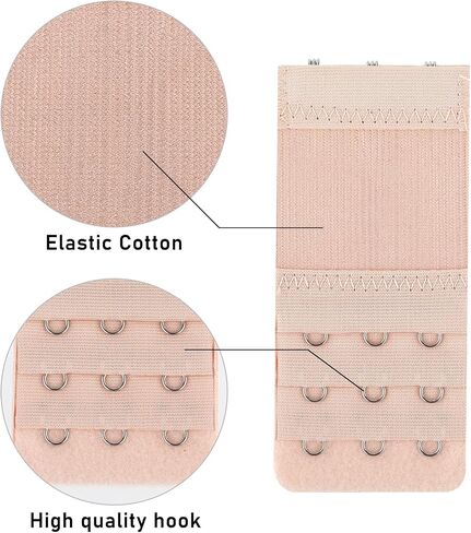 4 Packs Women's Bra Extenders 3 Hooks Bra Strap Extender Soft Lady's Bra-Extensions 3 Hook (Black) in Saudi Arabia