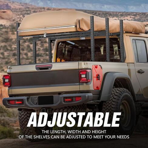 23 "رفوف سرير عالية برا مع 2 LED شاحنة خفيفة شحنة تتوافق مع تويوتا تاكوما وجيب المصارع JT & Chevy Colorado & GMC Canyon & Nissan Frontier & Honda Ridgeline in Saudi Arabia