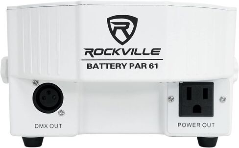 Rockville Battery Par Pack 61 8 RGBWA+UV PAR LIGHTS BARDERNY مع حالة شحن الطيران ، DMX & IR عن بعد ، بطارية مدتها 15 ساعة ، وضع Master/Slave ، تنشيط صوتي وصوت ، مثالي للأحداث و DJ in Kuwait