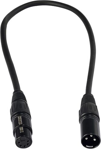 MFL. 3 Pin to 5 Pin DMX Adapter (3 Pin Male to 5 Pin Female) Signal XLR DMX 3-Pin-to-5-Pin Wire for Stage Lighting Microphone Adapter, 110 Ohms Impedance, Black, 6 Inches Each, Pack of 2 in Kuwait