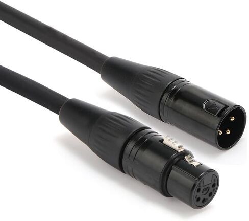 MFL. 3 Pin to 5 Pin DMX Adapter (3 Pin Male to 5 Pin Female) Signal XLR DMX 3-Pin-to-5-Pin Wire for Stage Lighting Microphone Adapter, 110 Ohms Impedance, Black, 6 Inches Each, Pack of 2 in Kuwait