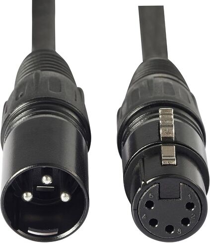 MFL. 3 Pin to 5 Pin DMX Adapter (3 Pin Male to 5 Pin Female) Signal XLR DMX 3-Pin-to-5-Pin Wire for Stage Lighting Microphone Adapter, 110 Ohms Impedance, Black, 6 Inches Each, Pack of 2 in Kuwait