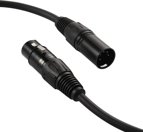 MFL. 3 Pin to 5 Pin DMX Adapter (3 Pin Male to 5 Pin Female) Signal XLR DMX 3-Pin-to-5-Pin Wire for Stage Lighting Microphone Adapter, 110 Ohms Impedance, Black, 6 Inches Each, Pack of 2 in Kuwait