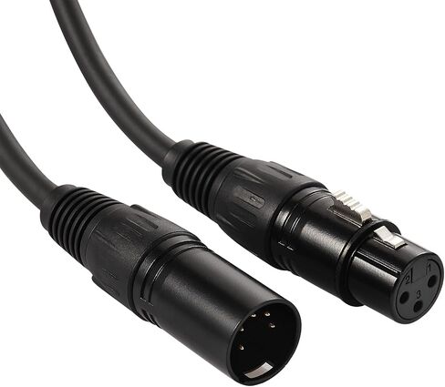 MFL. 3 Pin to 5 Pin DMX Adapter (3 Pin Male to 5 Pin Female) Signal XLR DMX 3-Pin-to-5-Pin Wire for Stage Lighting Microphone Adapter, 110 Ohms Impedance, Black, 6 Inches Each, Pack of 2 in Kuwait