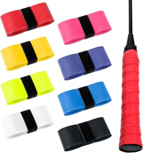 8 Pcs Tennis Racket Grip Tape, Tacky Non-Slip Badminton Rackets Grip Tape, Sweat-Absorbing Cushion Wrap Head Grips Racket Cover for Tennis, Golf, Baseball, Bat, Universal Grips Tapes in Saudi Arabia