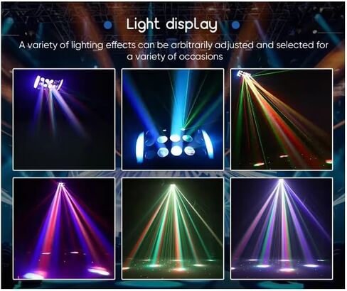 DJ Lights Party Light, Stage Disco Light 4 in 1 RGBW Derby Beam, Led Strobe, Remote & DMX Control Perfect for Wedding Bar Club Disco Party Festival Stage & DJ Lighting, Black in Saudi Arabia