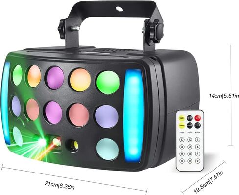 DJ Lights Party Light, Stage Disco Light 4 in 1 RGBW Derby Beam, Led Strobe, Remote & DMX Control Perfect for Wedding Bar Club Disco Party Festival Stage & DJ Lighting, Black in Saudi Arabia