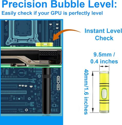 GPU دعم Bracket Bracket Card Card Brace anti-SAG ارتفاع بطاقة الفيديو القابلة للتعديل حامل الأسود كبير in Kuwait
