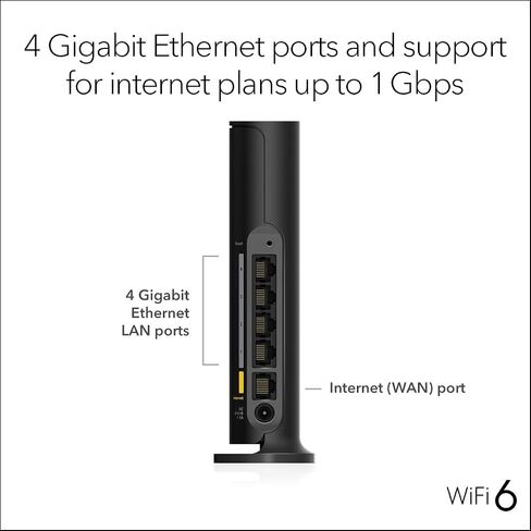 NetGear WiFi 6 Router (R6700AXV3) - ميزات الأمان ، السرعة اللاسلكية AX1800 (تصل إلى 1.8 جيجابت في الثانية) - تغطي ما يصل إلى 1500 قدم مربع ، 20 جهازًا in Kuwait