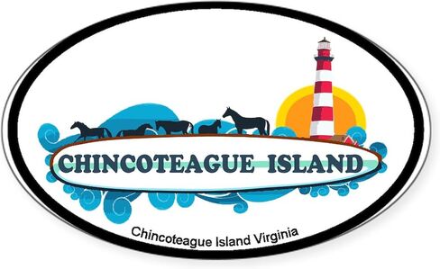 Cafepress Chincoteague Island Va Oval Car Pumper Sticker in Saudi Arabia