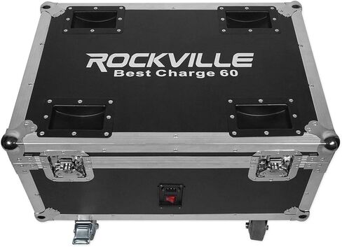 Rockville Best Pack 60 (6) Black 54W Battery Wash Lights, RGBWA+UV, Wireless DMX, Charging Case, Long-Life Battery, LCD Display, for DJs and Events in Saudi Arabia