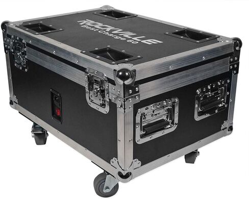 Rockville Best Pack 60 (6) Black 54W Battery Wash Lights, RGBWA+UV, Wireless DMX, Charging Case, Long-Life Battery, LCD Display, for DJs and Events in Saudi Arabia