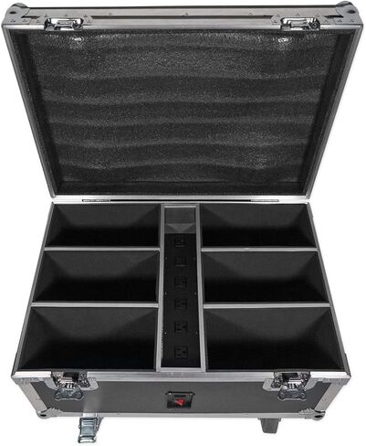 Rockville Best Pack 60 (6) Black 54W Battery Wash Lights, RGBWA+UV, Wireless DMX, Charging Case, Long-Life Battery, LCD Display, for DJs and Events in Saudi Arabia