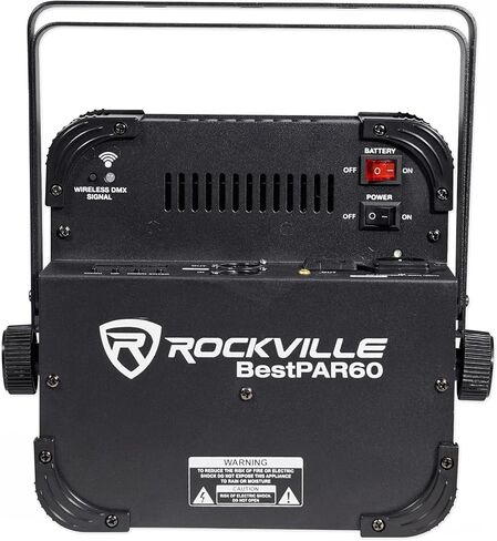 Rockville Best Pack 60 (6) Black 54W Battery Wash Lights, RGBWA+UV, Wireless DMX, Charging Case, Long-Life Battery, LCD Display, for DJs and Events in Saudi Arabia