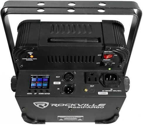 Rockville Best Pack 60 (6) Black 54W Battery Wash Lights, RGBWA+UV, Wireless DMX, Charging Case, Long-Life Battery, LCD Display, for DJs and Events in Saudi Arabia
