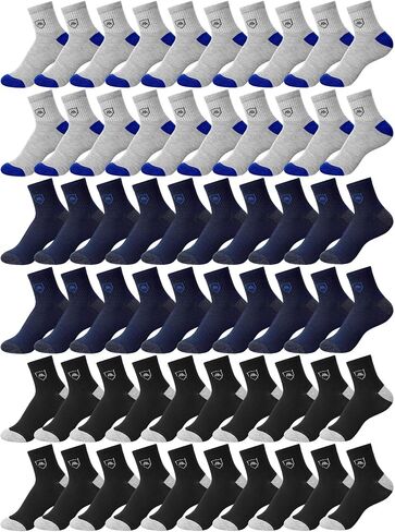 60 Pairs Mens Socks Bulk Homeless Thermal Moisture Wicking Sports Crew Ankle Sock for Men Unisex in Saudi Arabia