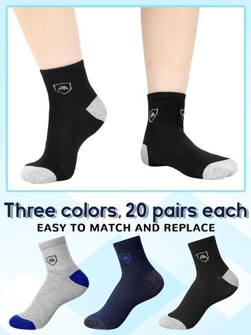 60 Pairs Mens Socks Bulk Homeless Thermal Moisture Wicking Sports Crew Ankle Sock for Men Unisex in Saudi Arabia