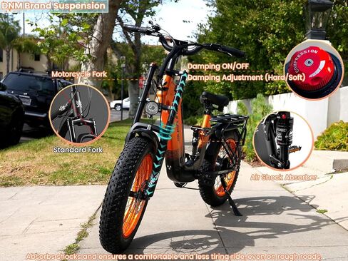 Cyrusher 20Inch Aluminum Electric Bike | Kommoda EBike 1500w 28Mph | 48V20Ah 75Miles | Air Suspension | Hydraulic Disc Brakes in Saudi Arabia