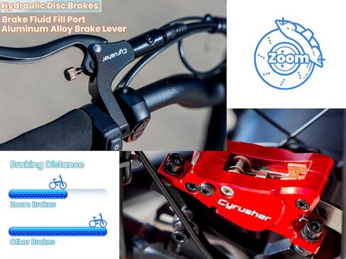 Cyrusher 20Inch Aluminum Electric Bike | Kommoda EBike 1500w 28Mph | 48V20Ah 75Miles | Air Suspension | Hydraulic Disc Brakes in Saudi Arabia