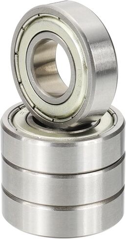 Patikil R8zz Ball Groove Ball تحمل 1/2 "× 1-1/8" × 5/16 "، 2 حزمة محامل مصغرة مزدوجة من المطاط لآلة المحرك الكهربائي ، الأسود والفضي in Saudi Arabia