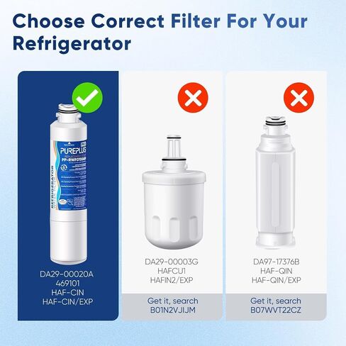 PUREPLUS DA29-00020B Refrigerator Water Filter Replacement for Samsung RF28HMEDBSR, RF263BEAESR, HDX FMS-2, HAF-CIN/EXP, RF4287HARS, RF28HFEDBSR, DA29-00020A, RF261BEAESR, DA97-08006A, 469101, 3PACK in Kuwait