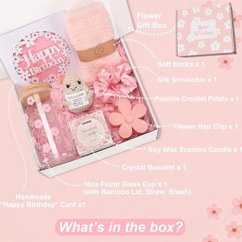 Nunubeo Birthday Gifts for Teen Girls Women, Pink Gift Basket for Teenage Girl, Teen Girl Gifts Trendy Stuff, Gifts for Daughter Niece Granddaughter Friends Her, Gift Idea for All Occasions in Saudi Arabia