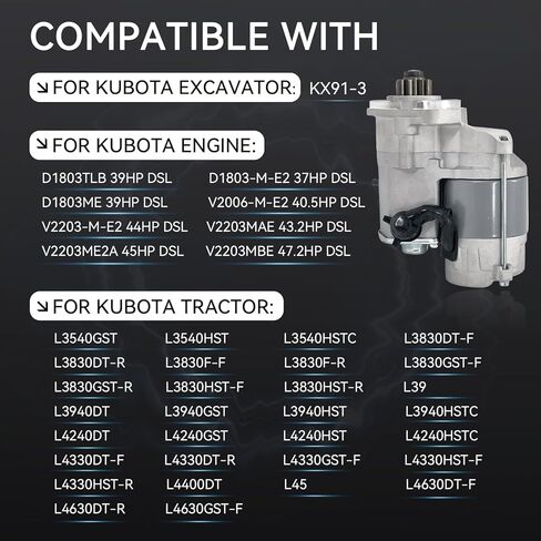 12V 9T Starter Motor 21163-0751 متوافق مع Kawasaki KAF820 MULL PRO-FX 2016-2019 & PRO-FXT 2015-2020 استبدال # 211630751 435-517 in Kuwait