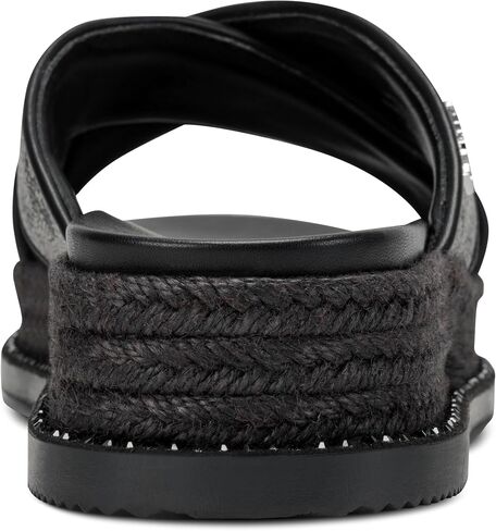 DKNY Women's Berris Criss Cross Espadrille Platform Sandal with Logo Flat in Saudi Arabia