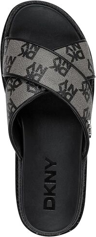 DKNY Women's Berris Criss Cross Espadrille Platform Sandal with Logo Flat in Saudi Arabia