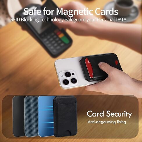 لمحفظة Magsafe ، محفظة مغناطيسية أقوى لأجهزة iPhone ، محفظة حامل البطاقة 5 ، محفظة من الجلد النباتي RFID لأجهزة iPhone 16/15/14/13/20 in Kuwait