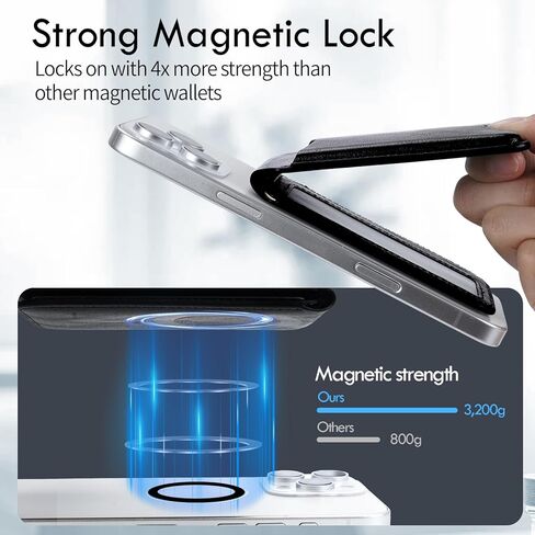 لمحفظة Magsafe ، محفظة مغناطيسية أقوى لأجهزة iPhone ، محفظة حامل البطاقة 5 ، محفظة من الجلد النباتي RFID لأجهزة iPhone 16/15/14/13/20 in Kuwait