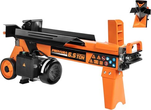 PROYAMA Log Splitter 6.5 Ton, Wood Splitter Electric Powered 15Amp, with Hydraulic Ram, Electric Firewood Splitting Machine, Horizontal in Saudi Arabia