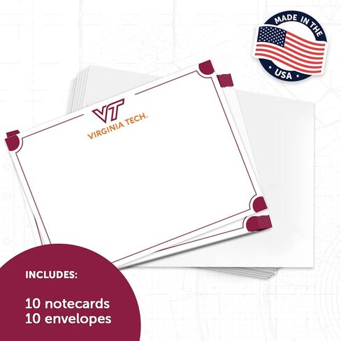 Desert Cactus Virginia Tech 10 Pack Notecards Stationery Cardstock Hokies VT Includes Envelopes Memo Party Thank You (Notecard 4b) in Saudi Arabia