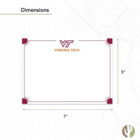 Desert Cactus Virginia Tech 10 Pack Notecards Stationery Cardstock Hokies VT Includes Envelopes Memo Party Thank You (Notecard 4b) in Saudi Arabia