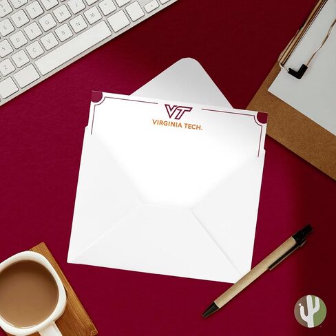 Desert Cactus Virginia Tech 10 Pack Notecards Stationery Cardstock Hokies VT Includes Envelopes Memo Party Thank You (Notecard 4b) in Saudi Arabia