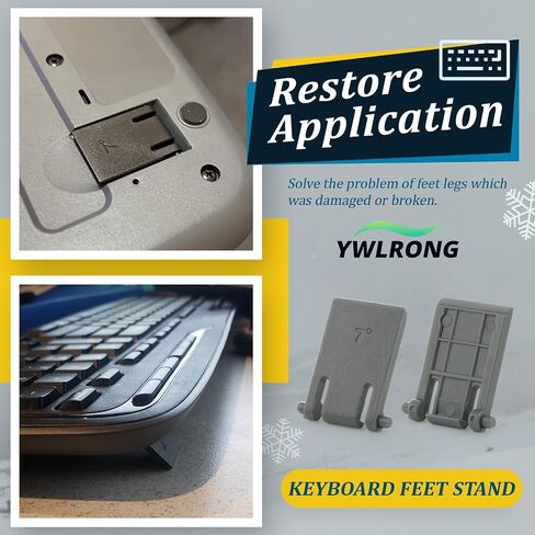 2Pack Keyboard Stand Feet Legs for Logitech MK320 MK335 K330 Keyboard Feet Replacement with Tools(Grey) in Saudi Arabia