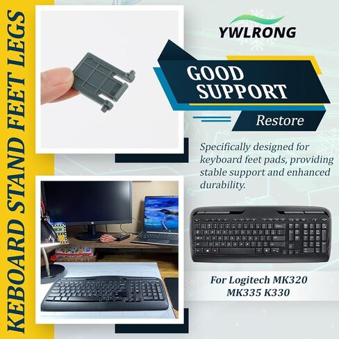 2Pack Keyboard Stand Feet Legs for Logitech MK320 MK335 K330 Keyboard Feet Replacement with Tools(Grey) in Saudi Arabia