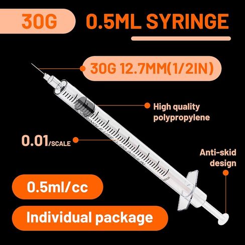 u-100 1ml 29g حقنة مع 1/4 بوصة (6 مم) 1cc مختبر محاقن مربع ملفوف بشكل فردي من 25 in Kuwait