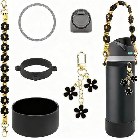 Comprehensive Compatible Owala Accessories Set: Silicone Boot for 24oz & 32oz Bottles, Water Bottle Handle Strap, Bottle Seal Ring, Replacement Stopper, Charms, Compatible Owala FreeSip in Kuwait