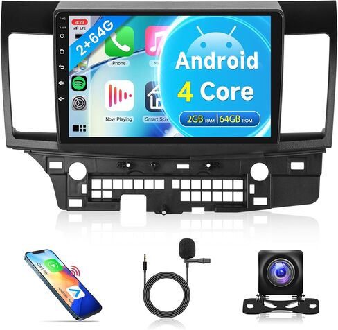 10.1 بوصة من سيارات الراديو ستيريو لـ Mitsubishi Lancer 2008 2009 2010 2011-2017 ، Rimoody Android 13 Car Stereo Touch Screen GPS Mirror Link WiFi Bluetooth FM Radio EQ in Kuwait
