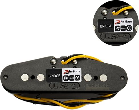 Pro Flat Pole Alnico 5 جسر ملفوف واحد/52 مم لاقط 7.2K للجيتار الكهربائي على طراز Strat، أبيض منخفض الضوضاء in Kuwait