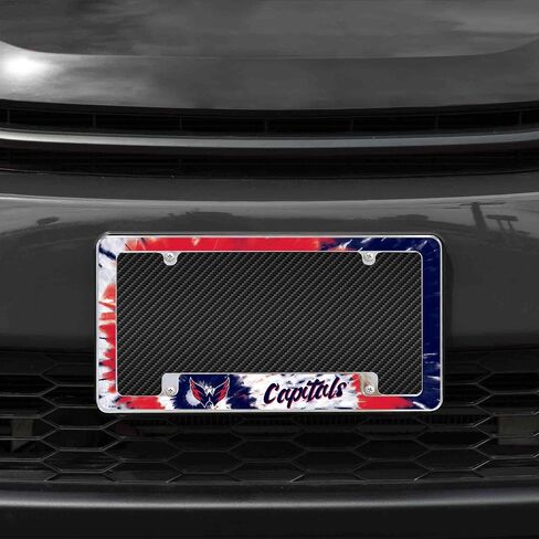 NHL Hockey Washington Capitals Tie Dye 12" x 6" Chrome All Over Automotive License Plate Frame for Car/Truck/SUV in Saudi Arabia