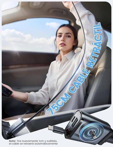 Lamicall Retractable Car Charger 3 in 1 USB C Fast Charging [Ultra-Compact, 75% Less Space] 57W Type C Car Charger fit iPhone 16 16e 15 Pro Max Plus Samsung Galaxy S25 S24 Ultra Pixel Android in Saudi Arabia