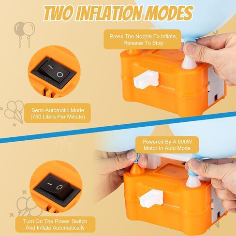 Electric Balloon Pump, Designed with Balloon Knotter, Automatic Balloon Blower Pump Electric Balloon Inflator for Party Balloons, Wedding, Birthday Decoration in Saudi Arabia