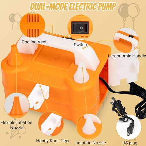 Electric Balloon Pump, Designed with Balloon Knotter, Automatic Balloon Blower Pump Electric Balloon Inflator for Party Balloons, Wedding, Birthday Decoration in Saudi Arabia