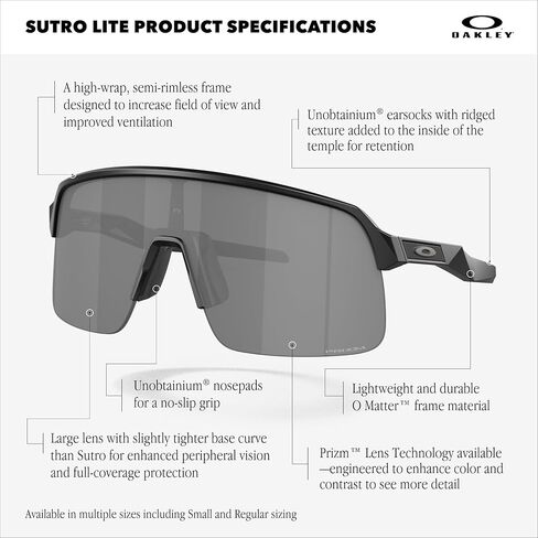 Oakley Men's OO9463 Sutro Lite Rectangular Sunglasses, Matte Black/Prizm Black, 39 mm in Kuwait